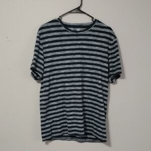 INC International Concepts Navy and Gray Striped Tee